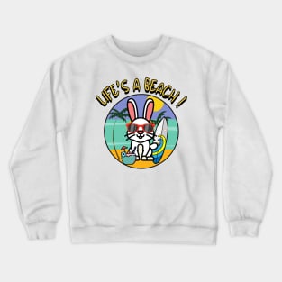 Cute bunny Goes to the beach Crewneck Sweatshirt